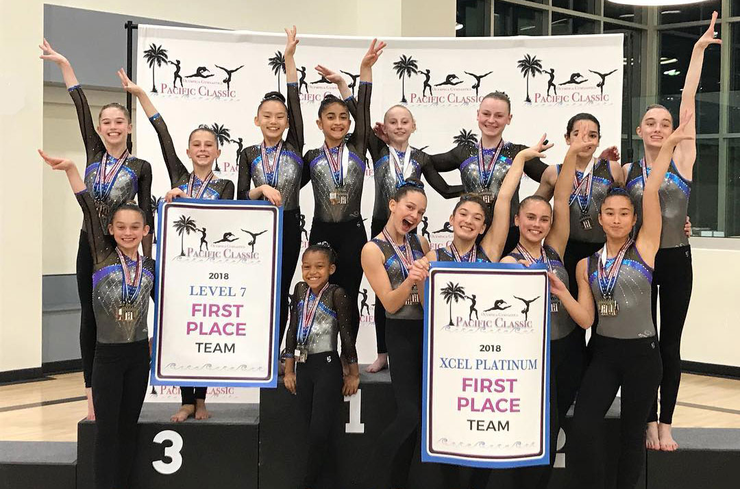 2018 Pacific Classic gymnastics meet - Flight School Gymnastics 1st place teams