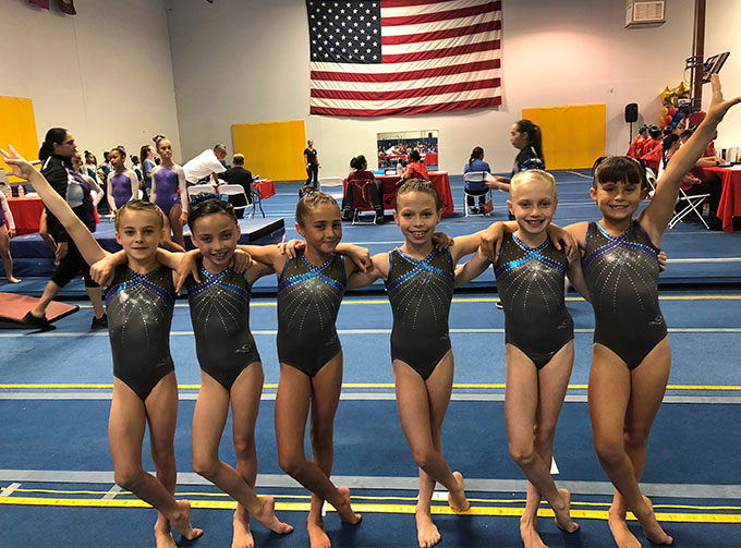 Flight School Gymnastics team at the 2018 Wonder Girl Cup